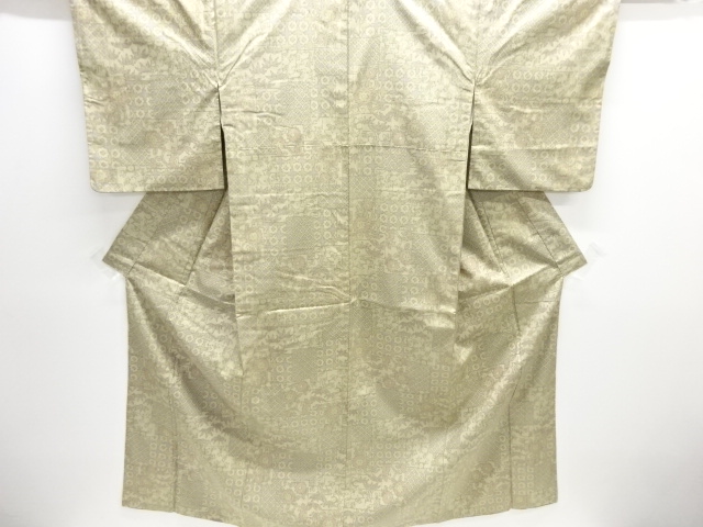 色紙に花古典柄織り出し西陣お召着物